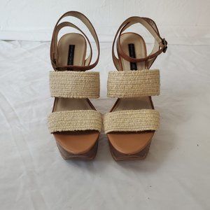 Steve Madden Wedge Strapped Sandals - Women's Size 9M, Natural